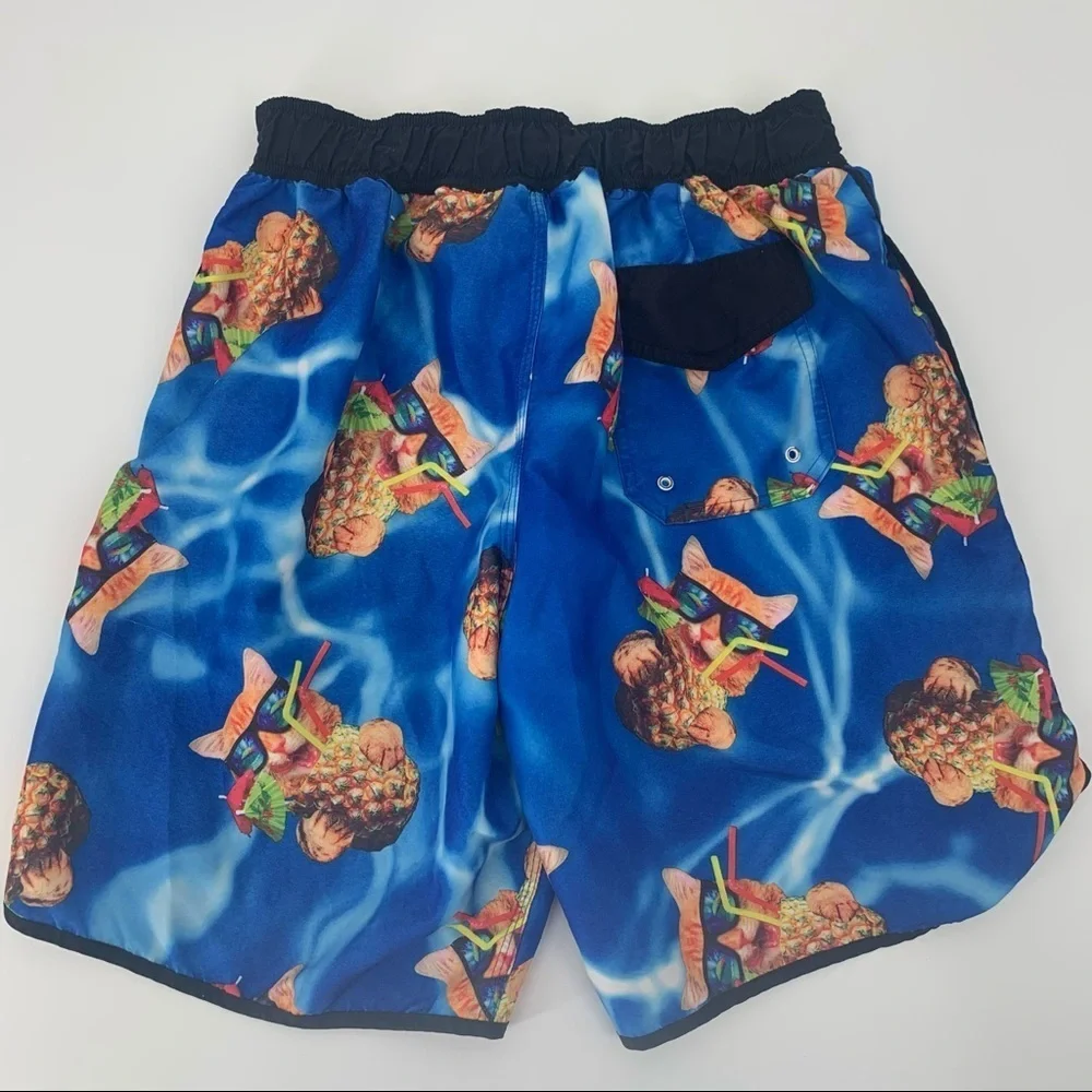 BioWorld Cat‎ Pineapple Drink Vacation Swim Small Pockets Mesh Lining